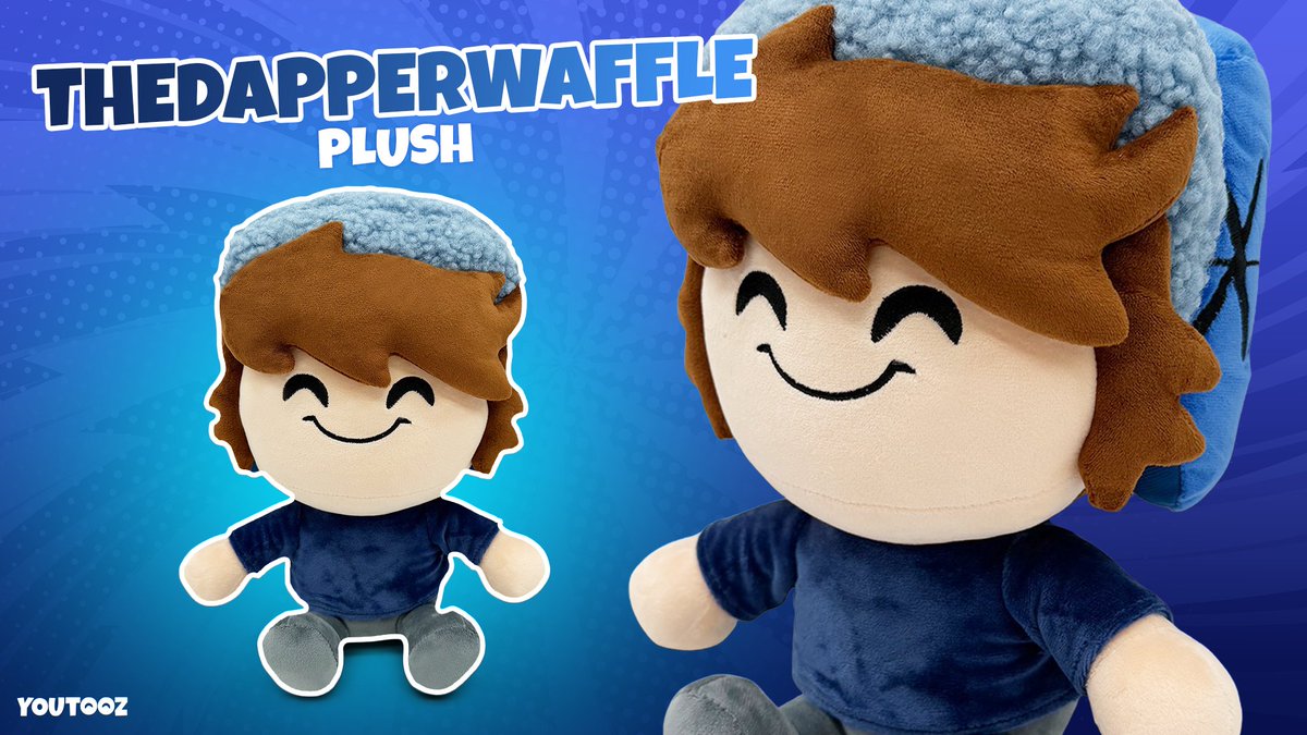 TheDapperWaffle's tweet photo. THEDAPPERWAFFLE PLUSHIE IS REAL!! I've partnered with YouTooz to capture my divine image in marketable plushie form, and he releases on September 11th! Just be nice to him, my cousin said she'd buy one to violently strap it to the front of her car. Be better than her. https://t.co/M1bM6RUsi9