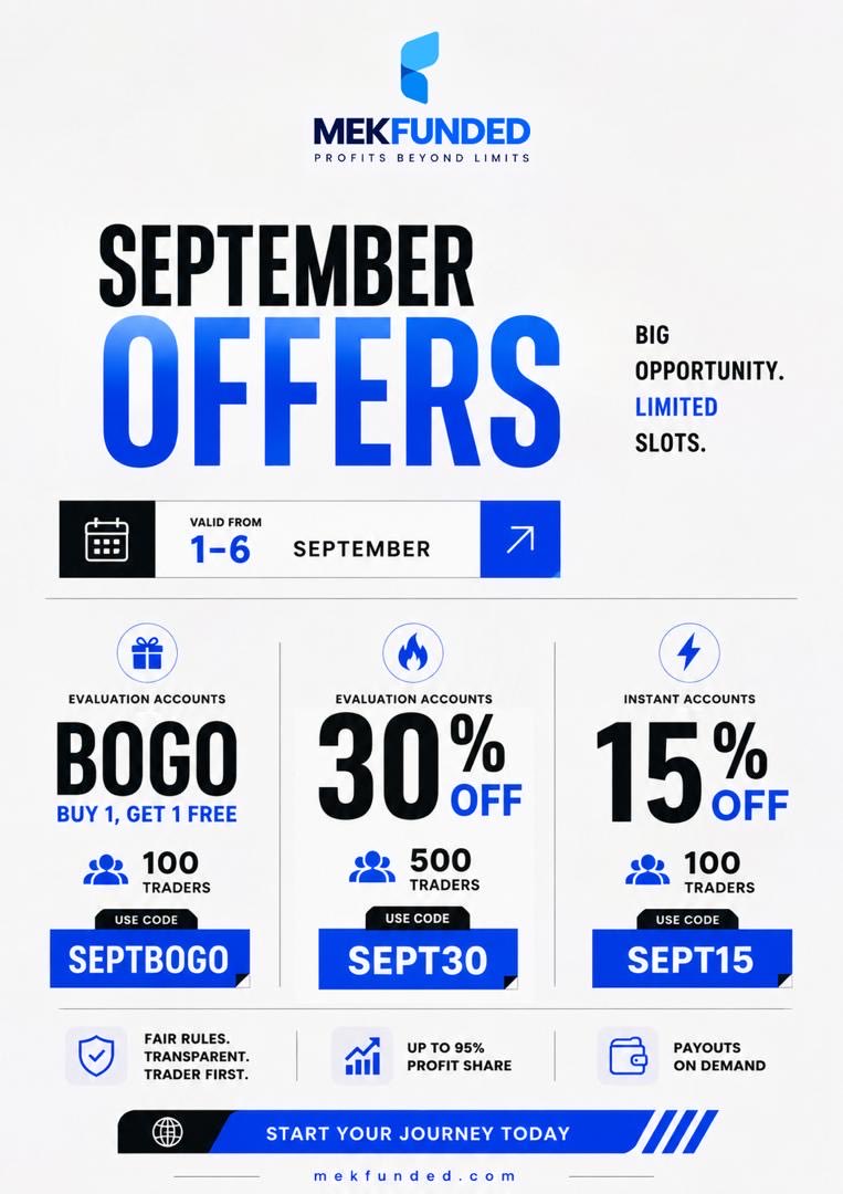 MarketOracleFX's tweet photo. 🚨 SEPTEMBER OFFERS ARE STILL LIVE!

Missed yesterday? You’ve still got time. 👀

🎁 BOGO — Buy 1, Get 1 FREE
🔥 30% OFF Evaluation
⚡ 15% OFF Instant

⏳ Valid Sept 1–6 | Limited slots

Use SEPTBOGO | SEPT30 | SEPT15

Don’t wait until the last day. 📈

👉 Get funded: https://t.co/xkaEM4Mkb7