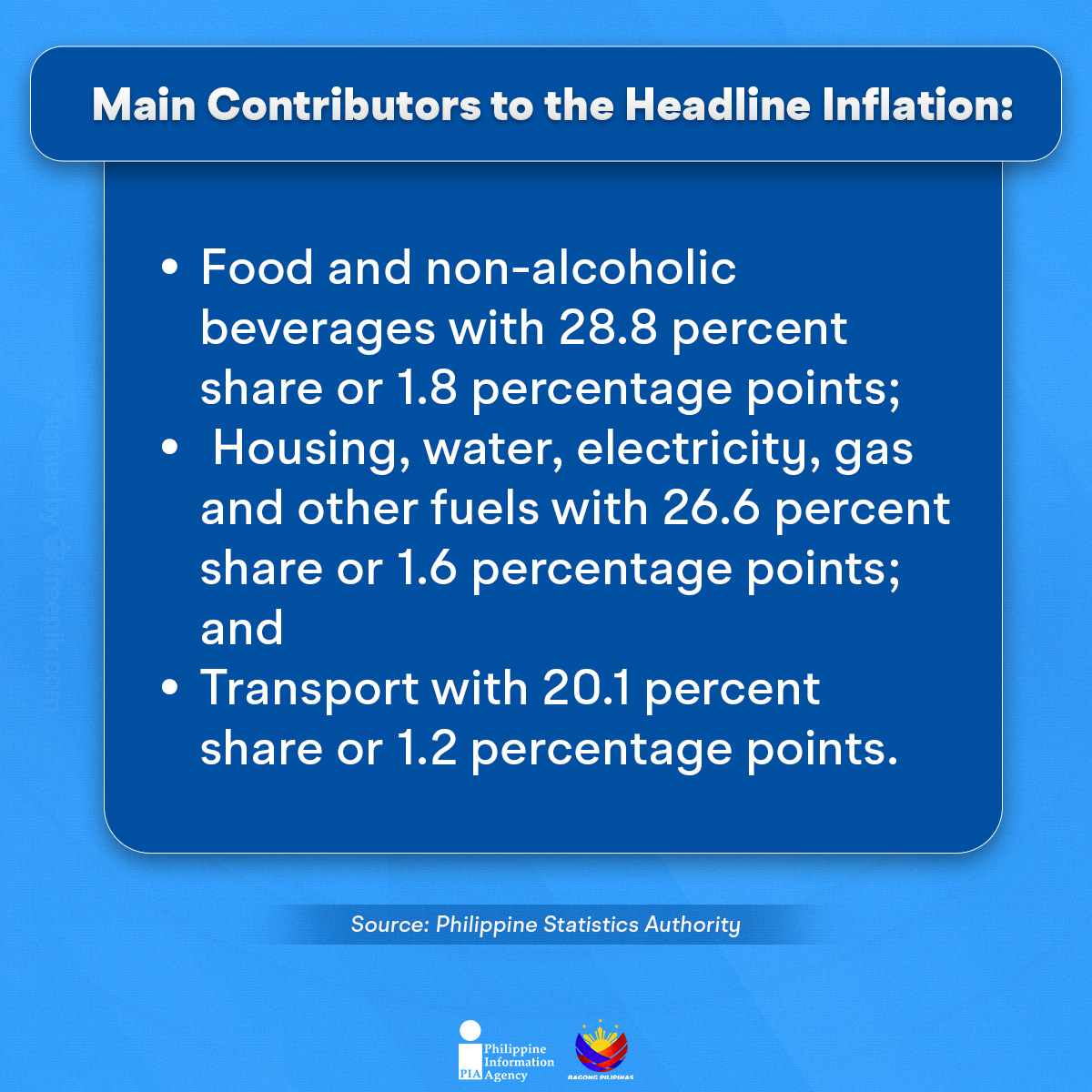 PIADesk's tweet photo. #Inflation | Bumaba sa 6.1% ang inflation rate ng bansa noong Agosto 2026 mula 6.2% noong Hulyo, ayon sa PSA.

Buong ulat: https://t.co/pHyblXXxiJ

#BagongPilipinas #IntegratedStateMedia #ISM https://t.co/UgFz1vh1w7