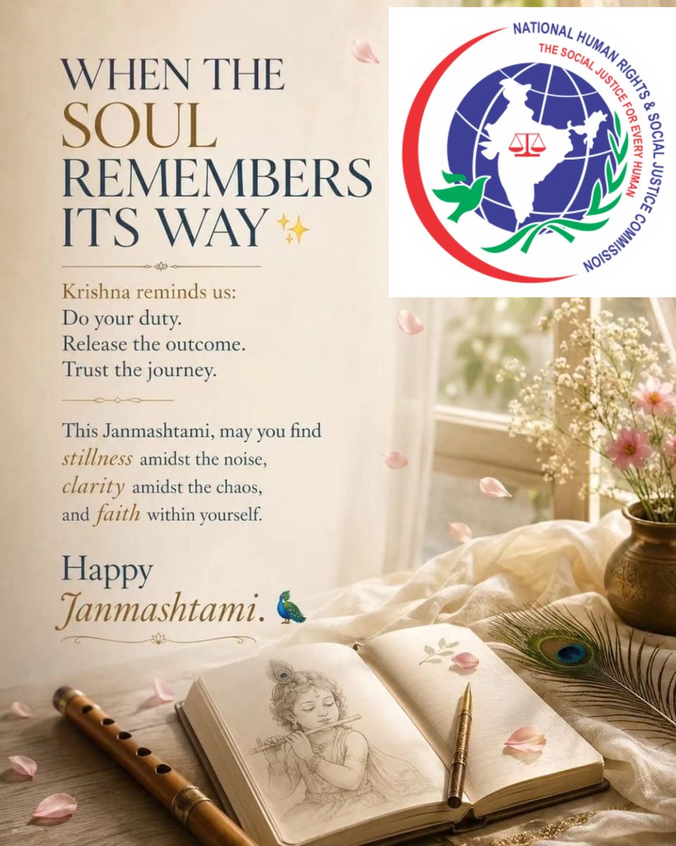 scorpiokhalid's tweet photo. This Janmashtami, May You Find The Quiet Strength To Do Your Part, Release What You Cannot Control, &amp; Trust Where The Journey is Taking You. 🪷✨
May Krishna’s Wisdom Bring Stillness To The Noise, Clarity To The Chaos, &amp; Faith To The Heart.
Happy Janmashtami. 🦚💛
#NHRSJC https://t.co/tSOuVs7Pp1