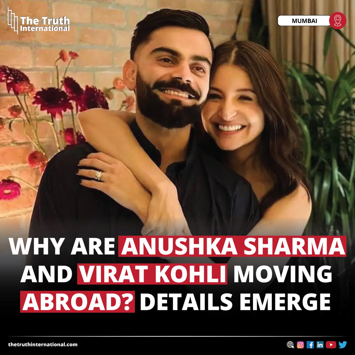 ttimagazine's tweet photo. Why Are Anushka Sharma and Virat Kohli Moving Abroad? New Details Emerge
Details:
https://t.co/VadxHhhc5n
#AnushkaSharma #ViratKohli #Abroad #Details #India #Bollywood #Cricket #Mumbai https://t.co/Wa4siLG4u4