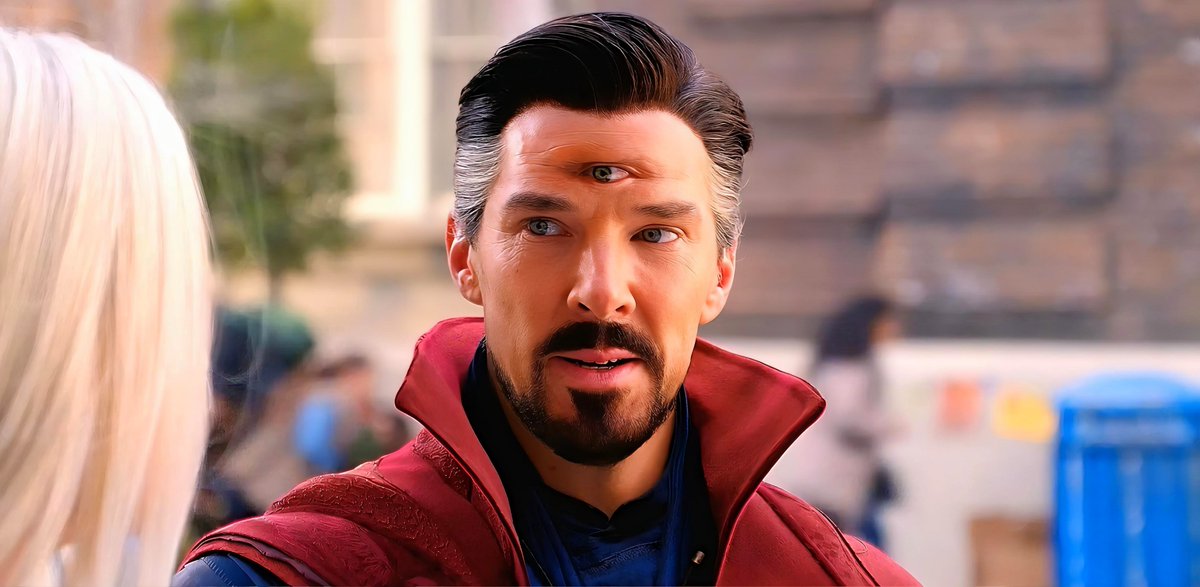 7evenReels's tweet photo. Strange used the Darkhold to possess his own corpse and paid the price with a third eye… so why did the MCU barely explore the consequences? https://t.co/tyZHdDOckL