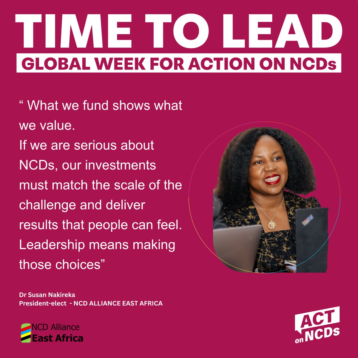 eancdalliance's tweet photo. 💰️ Where we put our resources says a lot about the future we want to build.

Our President-Elect @SusanTumwesigye reflects on the choices that will shape Africa’s response to NCDs and the need to make every investment count. #LeadOnNCDs! #ActOnNCDs https://t.co/e74SHrQqob