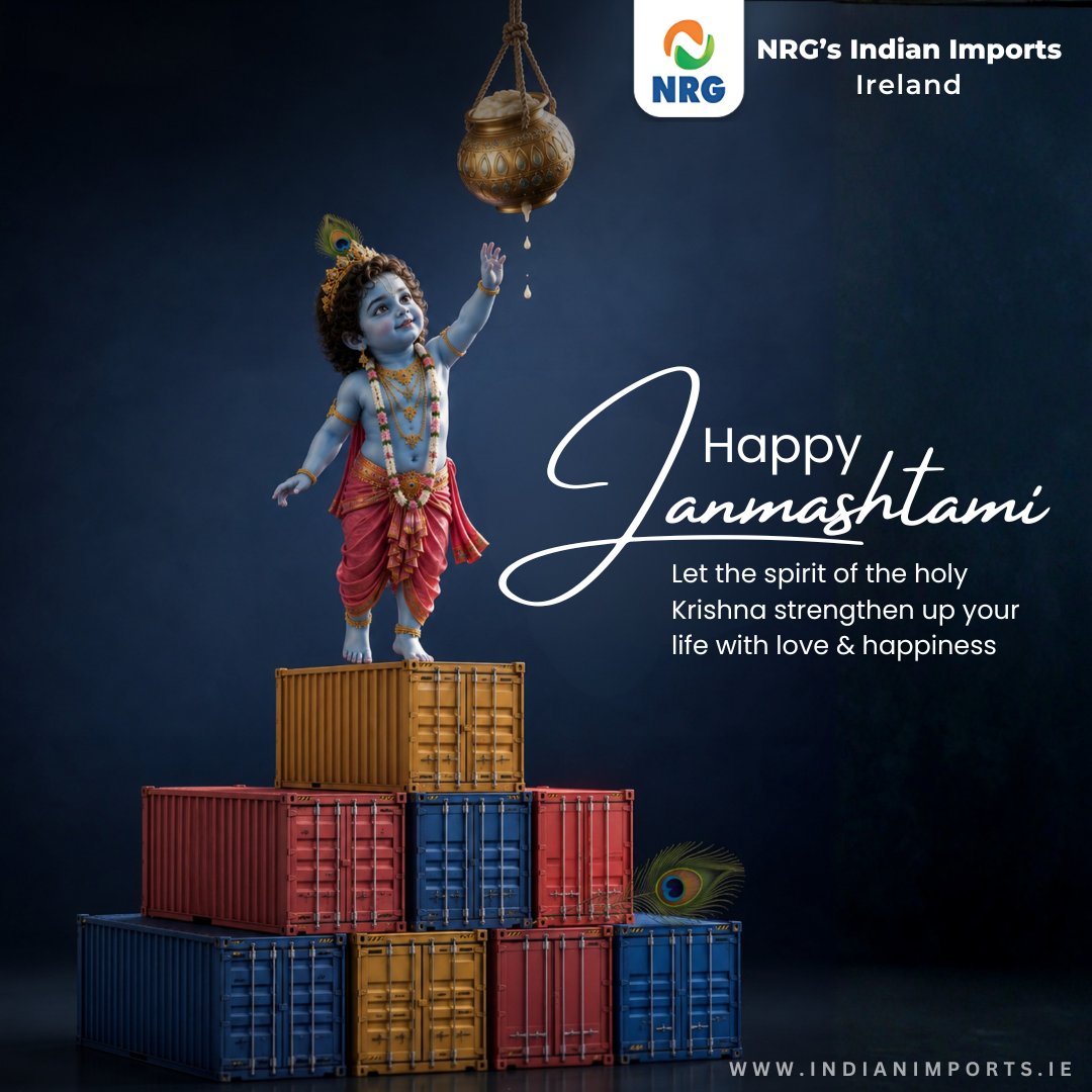 indianimports's tweet photo. Happy Janmashtami from NRG Indian Imports !💙

🙏 Wishing you and your family a blessed &amp; joyful Janmashtami!
.
#NRGIndianImports #HappyJanmashtami #Janmashtami #KrishnaJanmashtami #IndianFood #IndianFMCG #FoodImporter #FMCG #FMCGProducts #FoodDistributor #Ireland https://t.co/cKNPQMQKXV