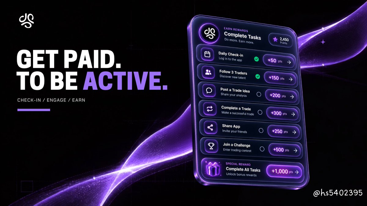 hs5402395's tweet photo. And yeah, you get paid to be active.

1. Daily check-in with streak bonus
2. Follow @Aeonian_Trade on X: +500
3. Connect your X profile: +500
4. Follow a trader: +50 each
5. Post a status: +100
6. Invite a friend: 1,000 pts for you, 500 for them

And $AEONN is already live staking rewards coming.