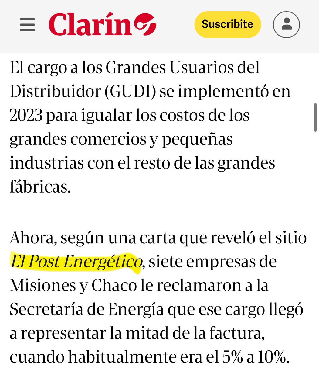 Post_Energetico's tweet photo. Gracias @SantiagoSpaltro por la mención en @clarincom 

Acá la nota completa sobre el reclamo de las industrias de Chaco y Misiones
👇
https://t.co/ipFFy6CBOT https://t.co/QxLiwcisvn