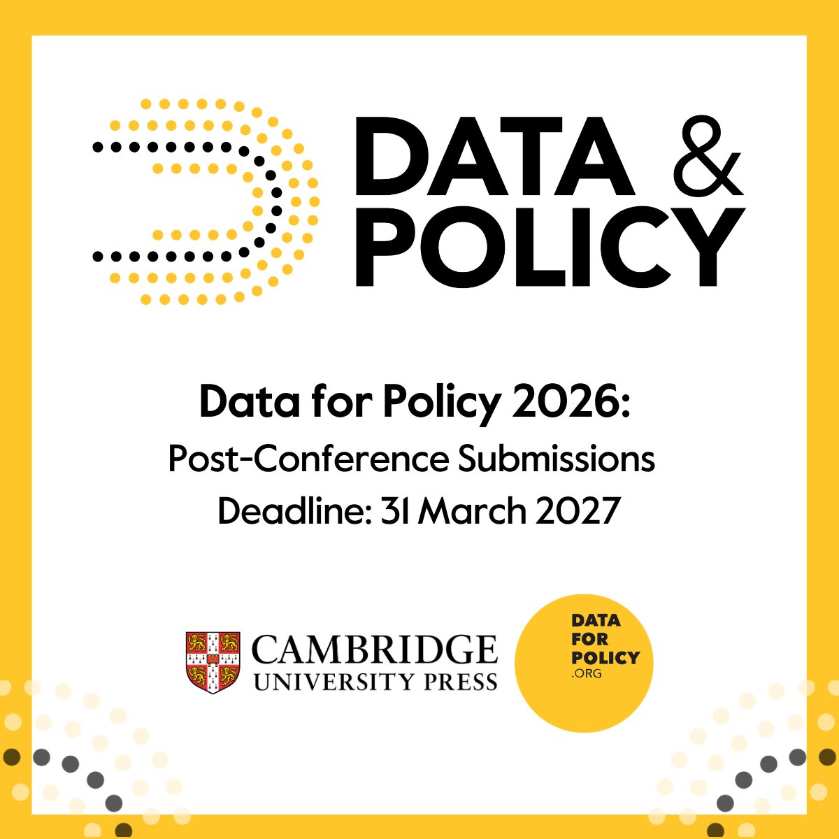 Data_and_Policy's tweet photo. Data & Policy will be at the Data for Policy Conference. Visit the Cambridge University Press stand to learn more.
For participating authors interested in submitting a full paper, read author instructions here:
https://t.co/JA8HsBRTKi
@dataforpolicy #DfP26 #DataforPolicy2026 https://t.co/ypORi9OwPu