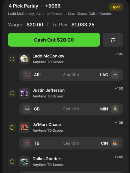 PropHolliday's tweet photo. Waddup man!

These are my only 2 lottos so far. Posted on twitter earlier. I'm waiting on a few odds boosts, but should have another alt line look by Mon/Tues next week. Trying to be tamer than in the past! https://t.co/7xqSUIUCTp