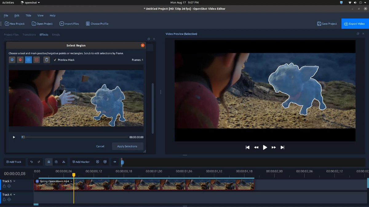 openshot's tweet photo. Select a person or object and let OpenShot follow it on screen. 🎯 Blur faces, isolate subjects, change backgrounds, or build effects that move with the action.

https://t.co/fSD4qoQzLM

#OpenShot #VFX #VideoEditing https://t.co/MORiyaJ0AY