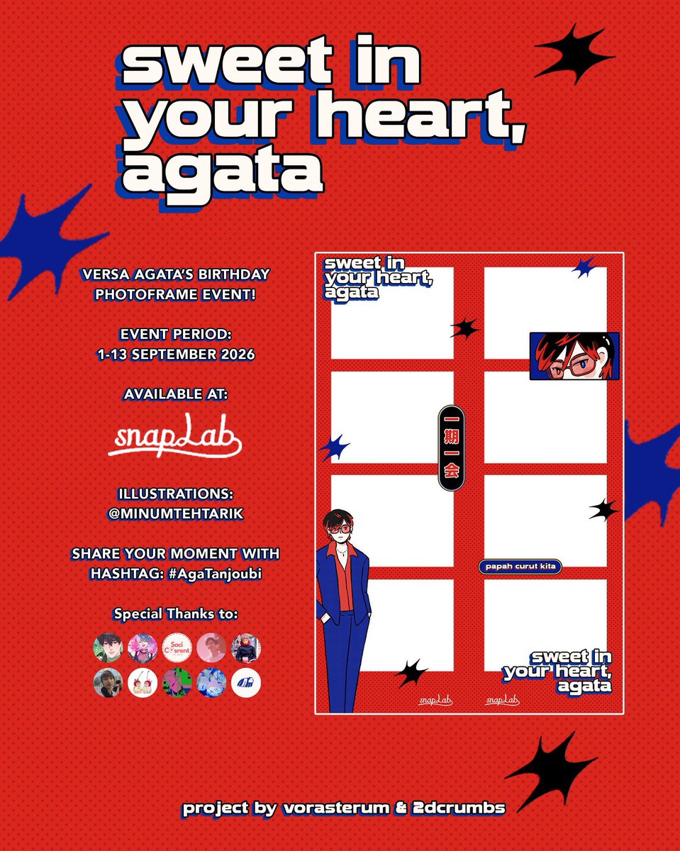 minumtehtarik's tweet photo. ꜱᴡᴇᴇᴛ ɪɴ ʏᴏᴜʀ ʜᴇᴀʀᴛ, ᴀɢᴀᴛᴀ ❤️

#VERSA Agata Seven’s Birthday Photoframe Event by @vorasterum &amp; @2dcrumbs 

🗓️ 1 - 13 September 2026
📌 Snaplab

Mark your calendar! Details in the pictures 🔫

#AgaTanjoubi
#AgataSeven
#UniVERSA https://t.co/16WgIStUC2