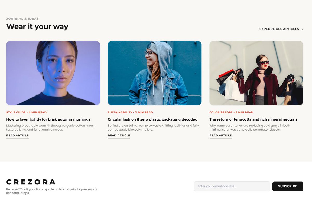 DavidWilliamMw1's tweet photo. A clothing website with a 3D Visual Mannequin Stage

For this project, I designed a premium fashion e-commerce experience that goes beyond the typical online clothing store.

🔗https://t.co/HwI1bn2Ybk | ✉️ info@crezora.io https://t.co/Q4n4NkFQwB