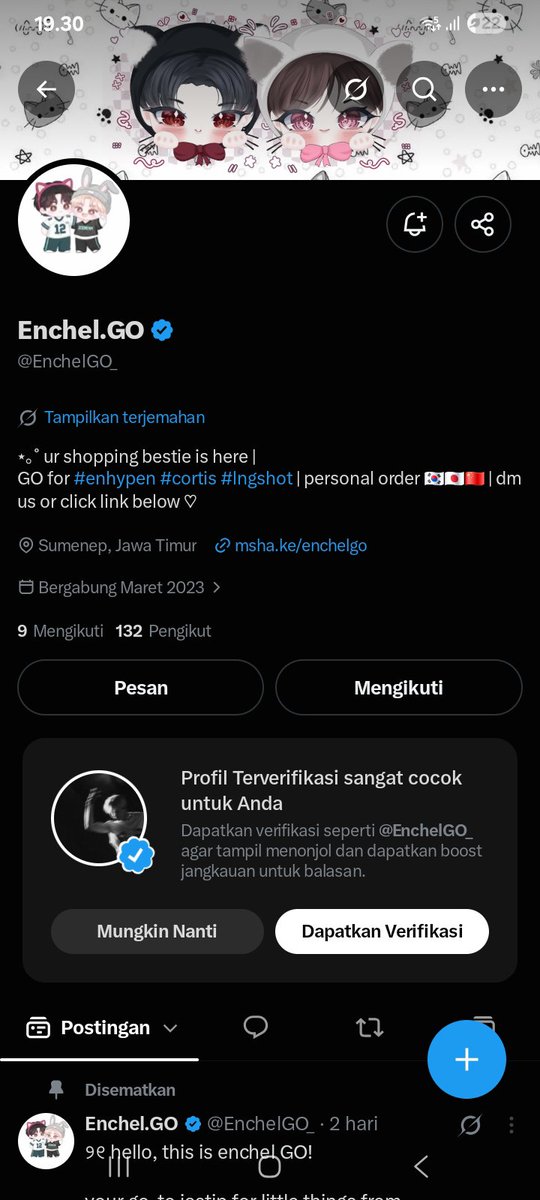 jes_lanz's tweet photo. @EnchelGO_ Donee ya ka cell, happy anniversary yang ke 1thn buat Go enchel, sukses selalu semoga kedepannya makin nambah membernya dan terus berkembangg🥰😻😻😻🫶🫶 https://t.co/69Vfp8RSd0