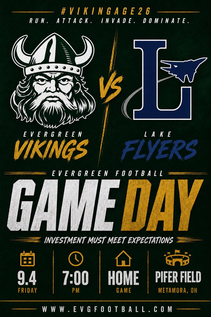 EVG_Football's tweet photo. Week 3

#RAID #Finish #VikingAge26 https://t.co/UpFaGfGYKy