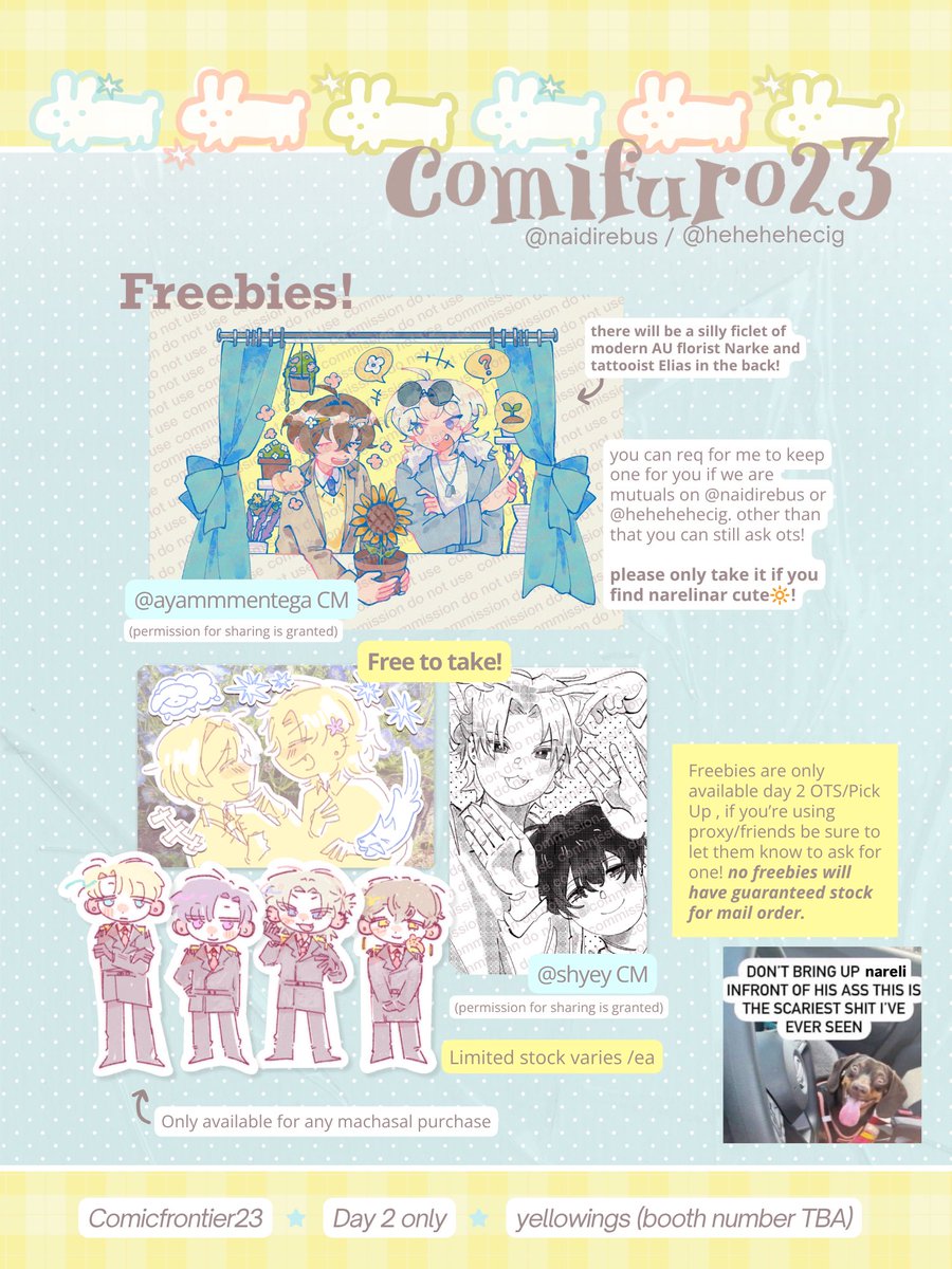 naidirebus's tweet photo. [RTs and 💛 is v appreciated!]
I’m going to be boothing with my friends @ #cf23 / #comifuro23 DAY 2 (Minggu, 1 November)!! i will be opening the form for pick-up OTS &amp; local mail order only🔆
🗓️ 4 September - 9 September
🔗 in reply!
⭐️ Machasal, MSCH, PHM, Sherlock BBC https://t.co/NYVl2yzO0a