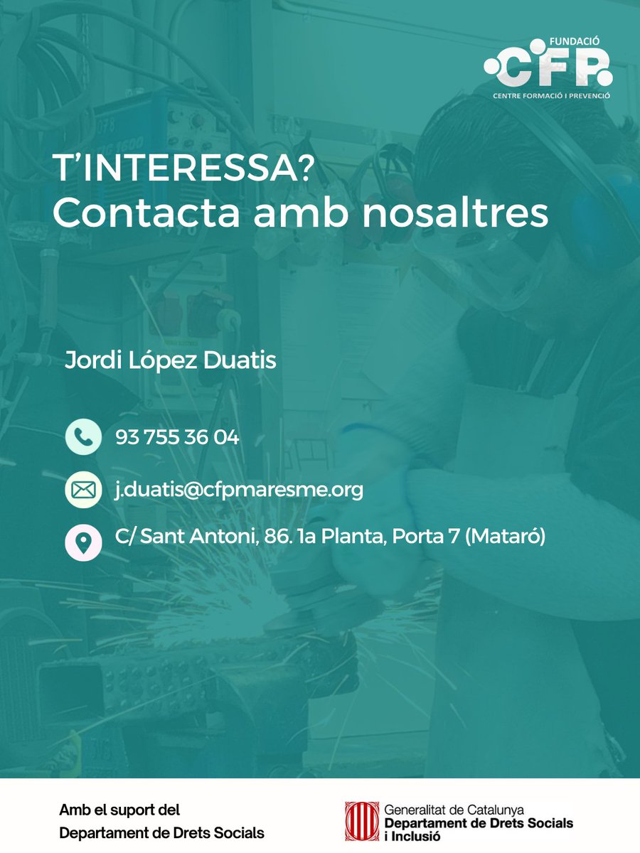 CFPMaresme's tweet photo. 🛠️ Coneixes l’#ÀreaDiürna?

Un itinerari orientador, formatiu i prelaboral per a joves de 16 a 21 anys, adaptat a les seves necessitats per afavorir l’autonomia personal, social i laboral. 

Amb el suport del Departament de Drets Socials. 

👇 T’expliquem què fem i com accedir-hi https://t.co/thmqSPen8R