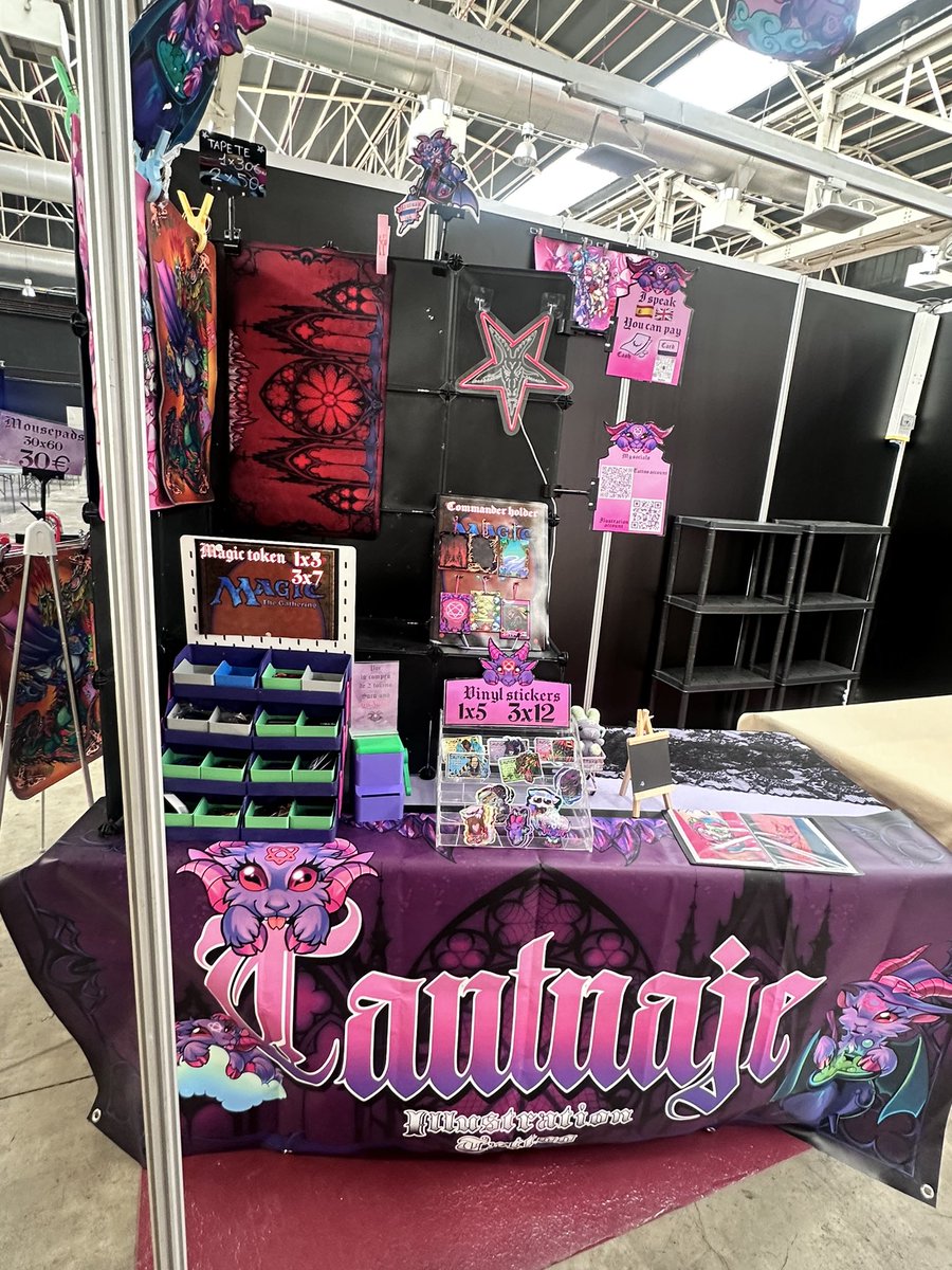 tautuaje's tweet photo. Listo el montaje en el infrefest!! Os veo mañana en el stand de @3DNGes 💜 https://t.co/AfSxlspuAN