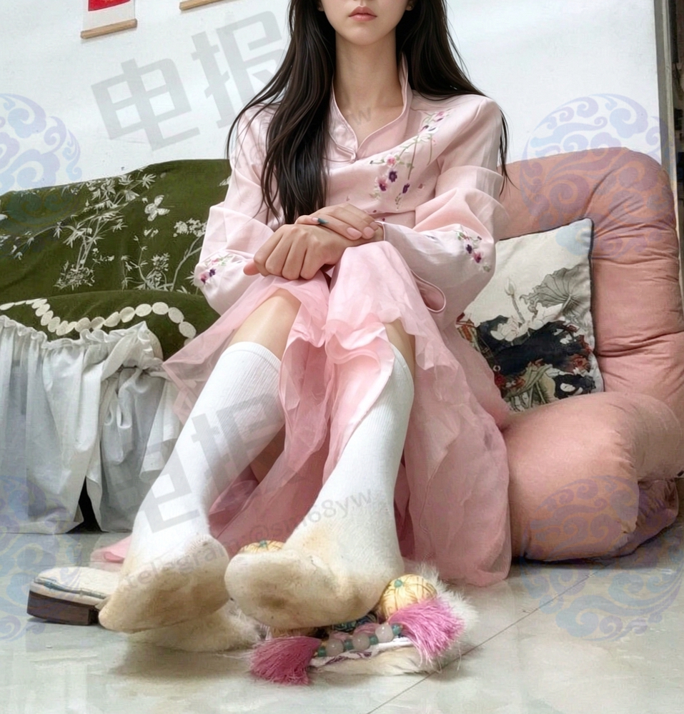 2yw899's tweet photo. 穿着我的粉色汉服舒服窝在沙发里，脚上的虎头鞋刚好裹住棉袜，伸手去够茶几上的这盘凉拌原味苦瓜时候，宽大的水袖滑落下来，又被我拢回去，继续追没有追完的谍战片。 https://t.co/OgB5B6WKXv