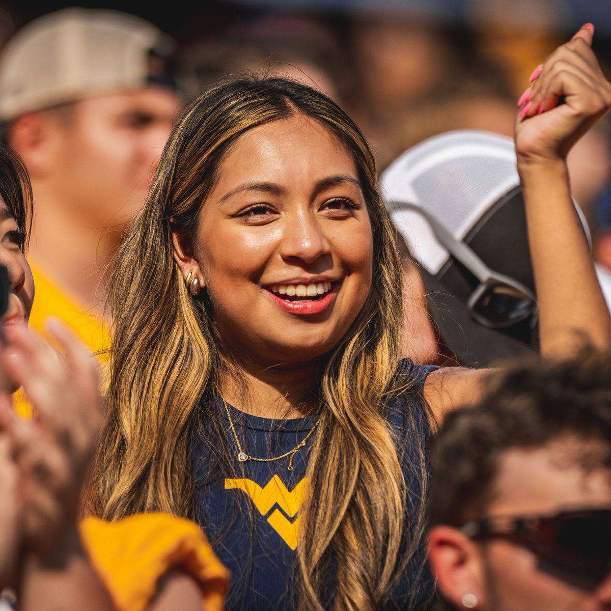 WVUFoundation's tweet photo. Bring out your finest 🟡 and 🔵 – it's National #CollegeColorsDay! Let's Go! 

#HailWV | #WVU https://t.co/669VBLfsZD