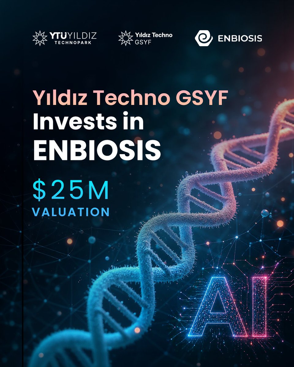 TechnoparkInt's tweet photo. Yıldız Techno GSYF has invested in ENBIOSIS, a biotechnology and health technology company, at a valuation of USD 25 million.

Using artificial intelligence and digital twin technologies, ENBIOSIS has developed a formulation engine that simulates metabolic pathways in the gut microbiome, enabling the development of personalized, food-grade functional food and supplement formulations. With this technology, the company can offer personalized solutions targeting more than 100 indications.

Having completed clinical pilot studies in Type 2 diabetes and dry eye, ENBIOSIS offers its formulations through its own supplement brands, as well as through its “Enbiosis Inside” model, supplying premixes to food, beverage, and pharmaceutical manufacturers.

With a fund size of USD 25 million, Yıldız Techno GSYF will continue to strengthen the ecosystem through new investments in technology startups.

#YTUYıldızTeknopark #ENBIOSIS #Investment #ArtificialIntelligence