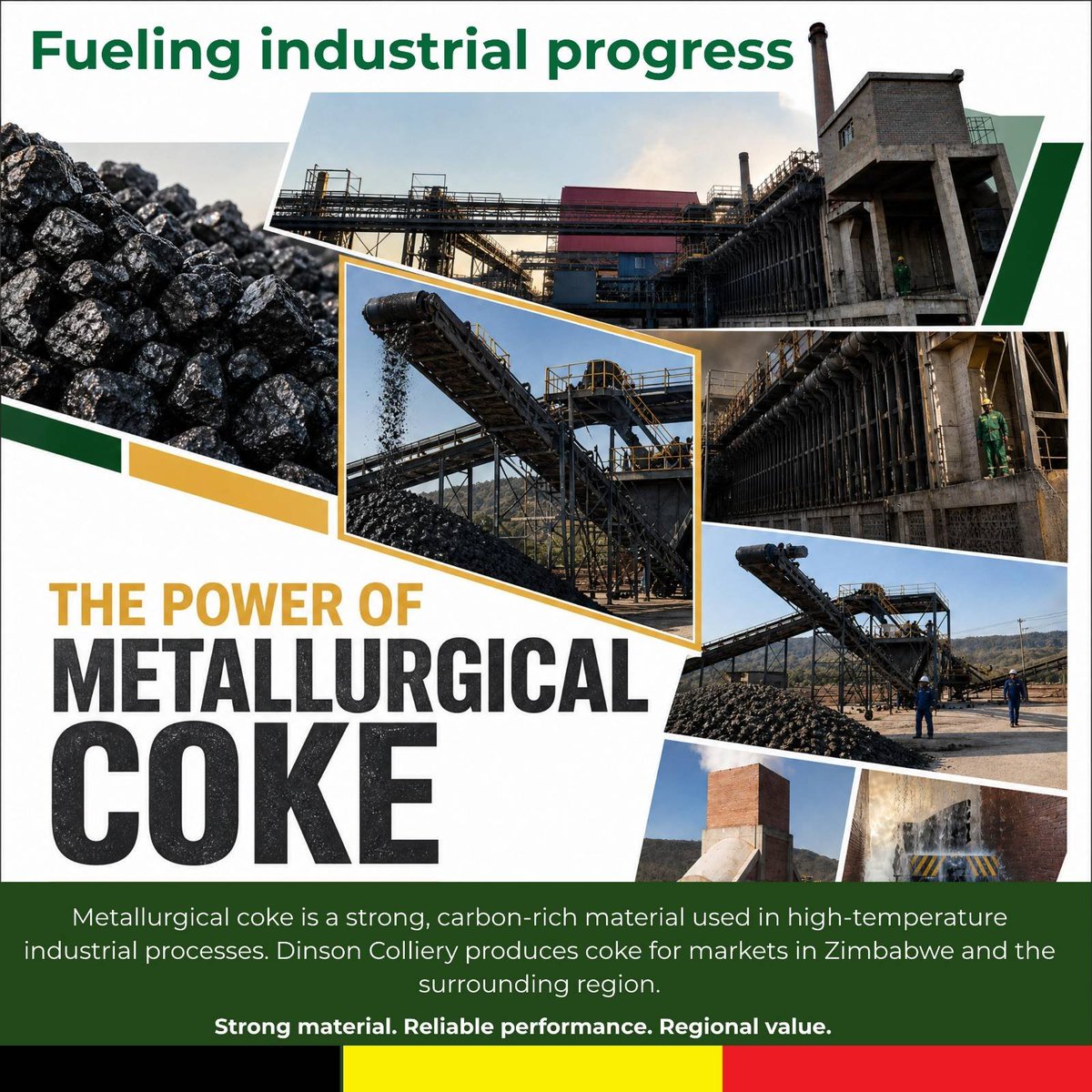 HardlifeMbende's tweet photo. Hwange is powering Zimbabwe’s industrialization. Dinson Colliery, backed by about US120million, produces 180,000 tonnes of metallurgical coke annually, supporting Afrochine and Dinson Iron and Steel while targeting  Africa's top spot.
#Vision2030
#NDS2 https://t.co/t4aUndehYV