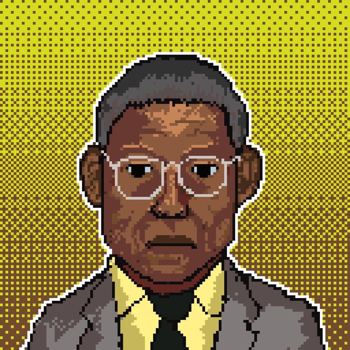 ehnartabror's tweet photo. A man, provides. Even in pixels. 👔🍗 Here is my 8-bit tribute to Gustavo Fring (@quiethandfilms )
.
#pixelart #breakingbad #gusfring #giancarloesposito #pixelartist https://t.co/nwN2JRaiFj