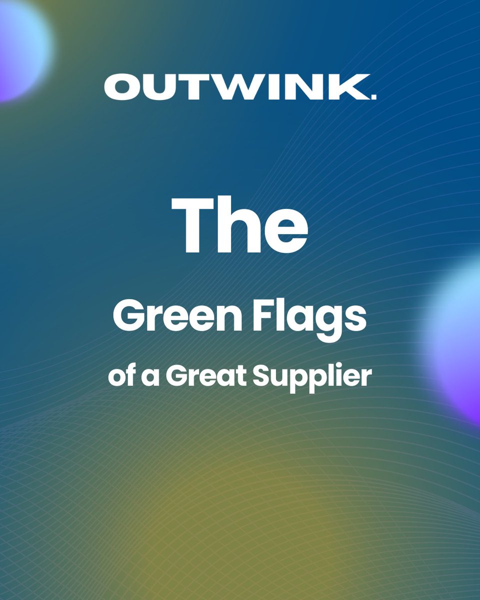 outwinkcom's tweet photo. Reliable suppliers aren’t just a bonus—they’re a business advantage. 🤝✅
Know the green flags before you commit. 💚
#Manufacturing #Suppliers #BusinessGrowth https://t.co/0yQHrs1IJU