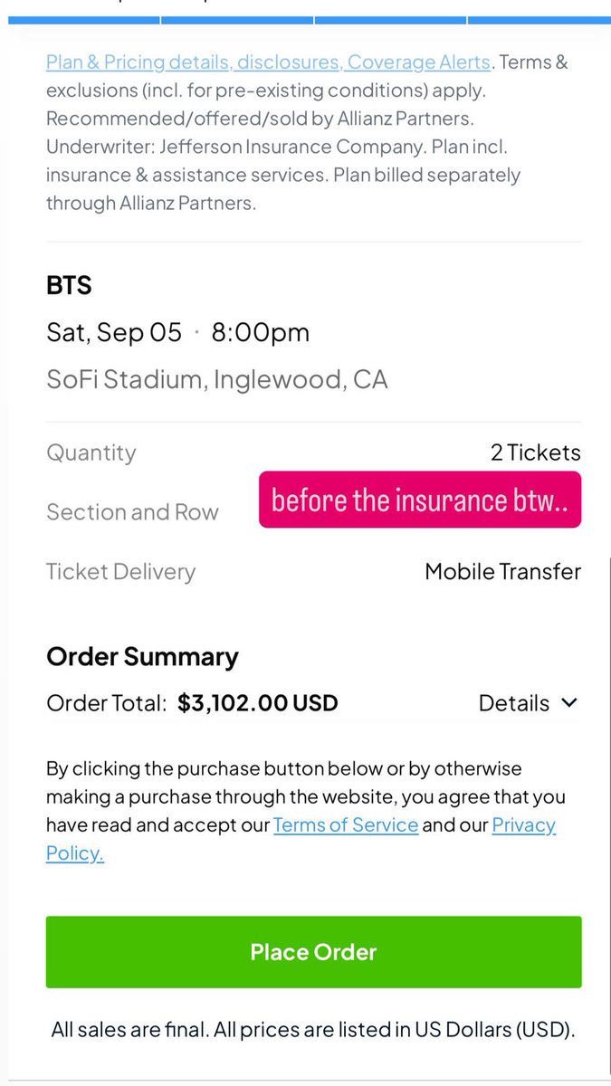 gyullri's tweet photo. the army did not let me attend this BTS concert who tryna buy it off me i am willing to negotiate hella for them 🤣🤣 its 2 tickets  for VIP seats in LA  

#bts
#btsinLA
#BTS_SWIM 
#BTS_WORLDTOUR_ARİRANG 
#btstickets https://t.co/IrrrblE8wo