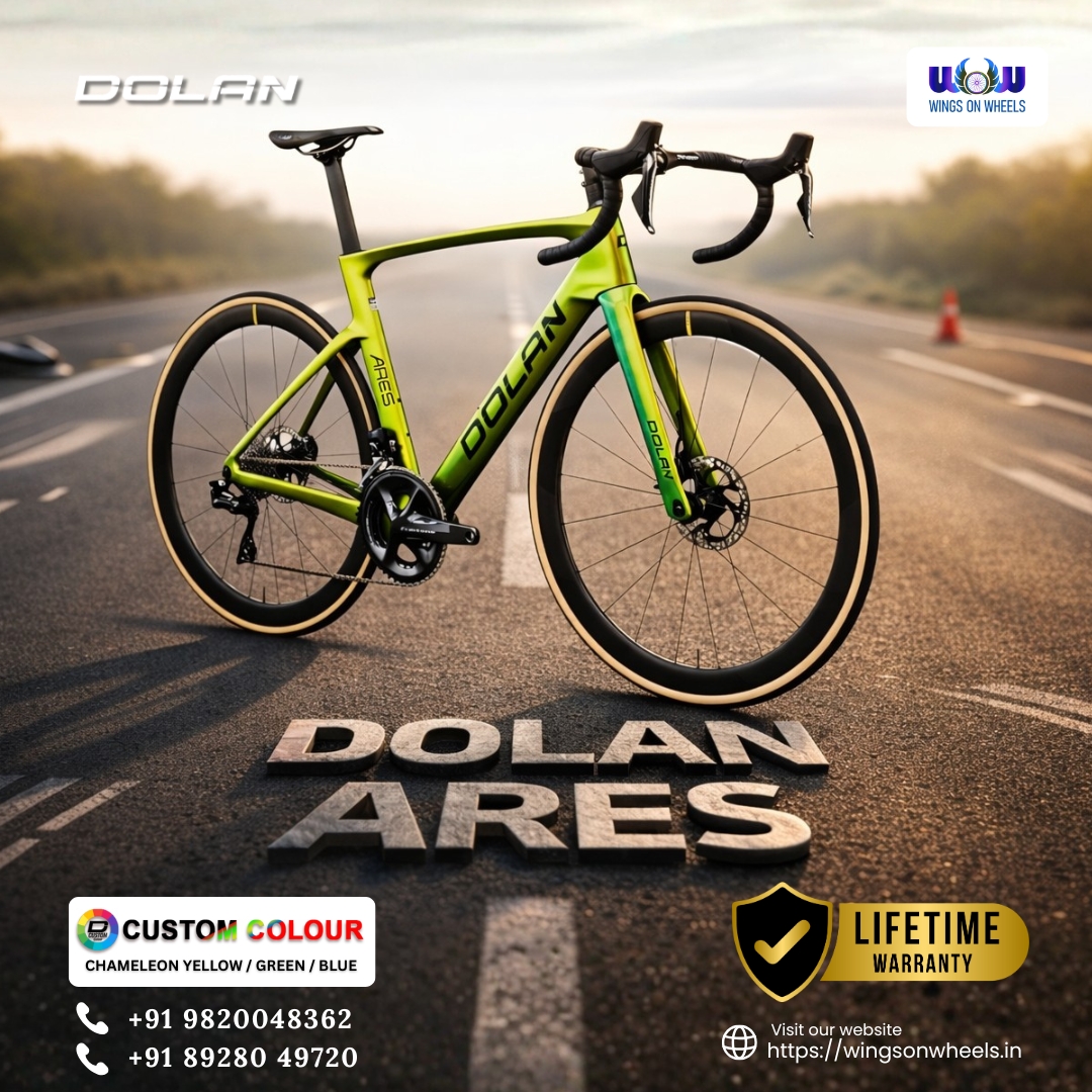 barnesfrank3487's tweet photo. The new Dolan ARES in a stunning Chameleon Yellow–Green–Blue finish. Built for speed and designed to stand out, with a premium build and lifetime warranty. One bike, three shades, infinite attitude. Engineered for pure track dominance. https://t.co/jF3AT8MhQd