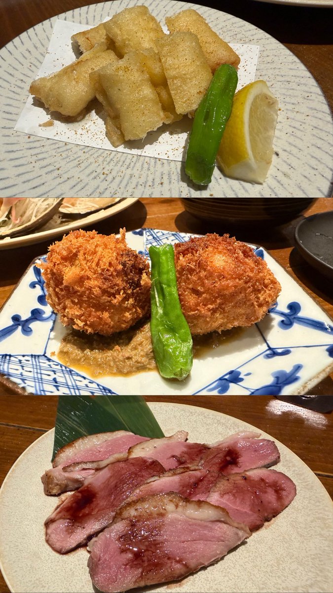 mimimi_umaimono's tweet photo. 飯田橋でお魚と日本酒が良な居酒屋さん

刺し盛り美しい……！薬味もたくさんつけてくれるの嬉しすぎる。これだけでお酒が進む。とうもろこしの唐揚げはパルメザンチーズかかってて好。キュウリとゴーヤの梅豆腐かけもさっぱり。穴子の天ぷらもカレー塩で夏感。みんなで行って色々頼みたい素敵居酒屋 https://t.co/Vniw7jO1kl