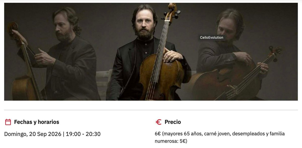 LaRitirata's tweet photo. El próximo 20 de septiembre a las 19 h. recital de cello barroco "CelloEvolution" a cargo de @josetxuobregon en el Centro Cultural Paco Rabal de Madrid para @CulturaCMadrid.

Información y venta de entradas en:

https://t.co/qoCEReKFMB https://t.co/nrRdprXLdn