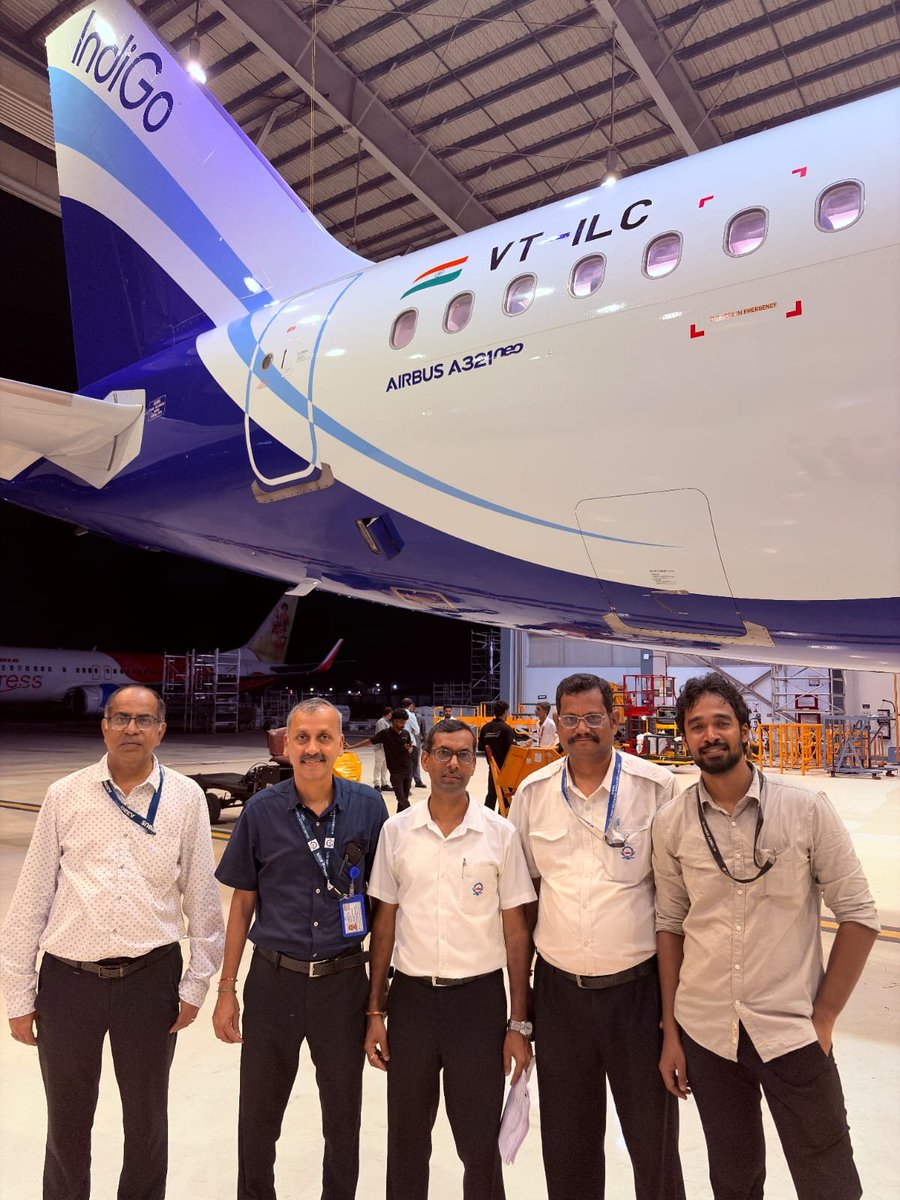 AIESL_MRO's tweet photo. First of Many: IndiGo's A321 Rolls Out of AIESL Trivandrum

AIESL proudly issued the Certificate of Release to Service (CRS) for IndiGo's A321 aircraft VT-ILC at our Trivandrum Base Maintenance facility on 3rd September 2026, following successful completion of its 2C/6-Year check.

This marks the first aircraft IndiGo had sent for base maintenance at AIESL's TRV base.

Released right on schedule.

A proud step forward in our growing partnership with IndiGo! 🛩️

@IndiGo6E

#AIESL #IndiGo #AviationMRO #BaseMaintenance #Trivandrum