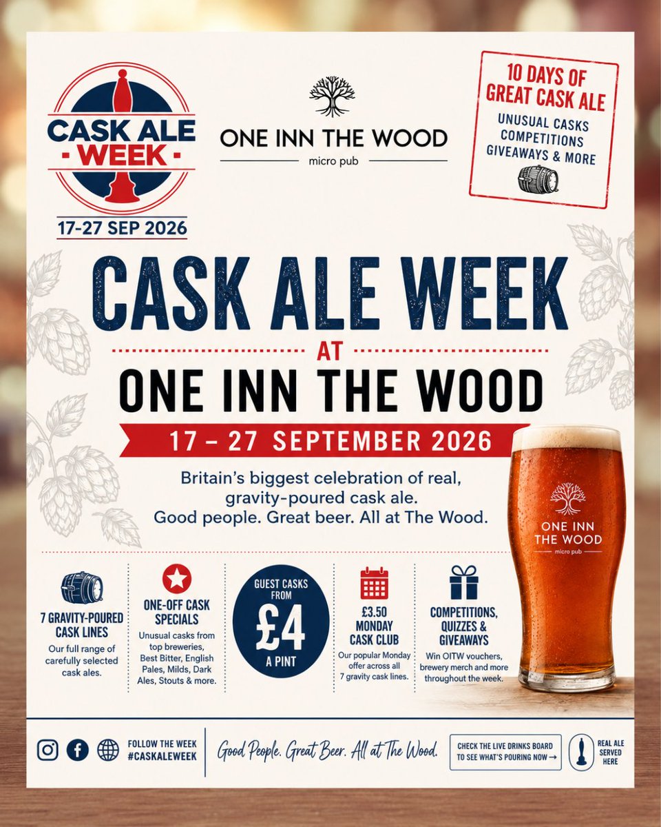 caskaleweek's tweet photo. Head to The White Lion during #CaskAleWeek 2026 🍻

White Lion Barrow are going BIG for Cask Ale Week, with a whole host of events, offers and plenty of fantastic cask ale from 17–27 September!

📍 The White Lion, 46 Mount Pleasant, Barrow-in-Furness LA14 2DQ https://t.co/B6yiCOIjPW