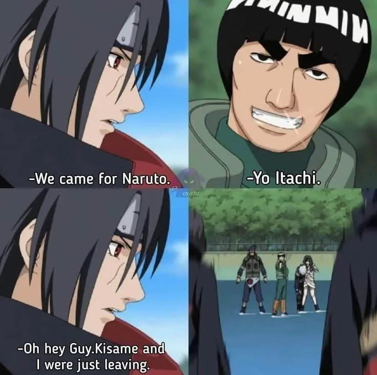 amineorbit8866's tweet photo. Itachi glazers genuinely believe Guy wouldn't have handled Itachi with ease 🧐 https://t.co/NTMwCUB5Kb