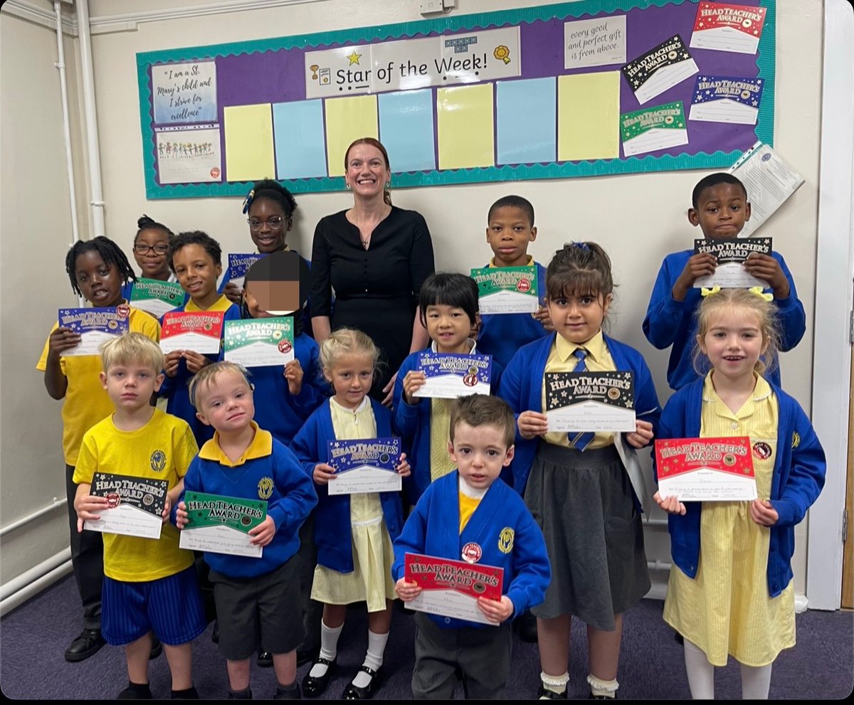 StMaryB17's tweet photo. Congratulations to the children who received the #StarOfTheWeek award this week. The first one of the school year 🎉👏⭐️
#HTAward https://t.co/7LoKzbbZGh
