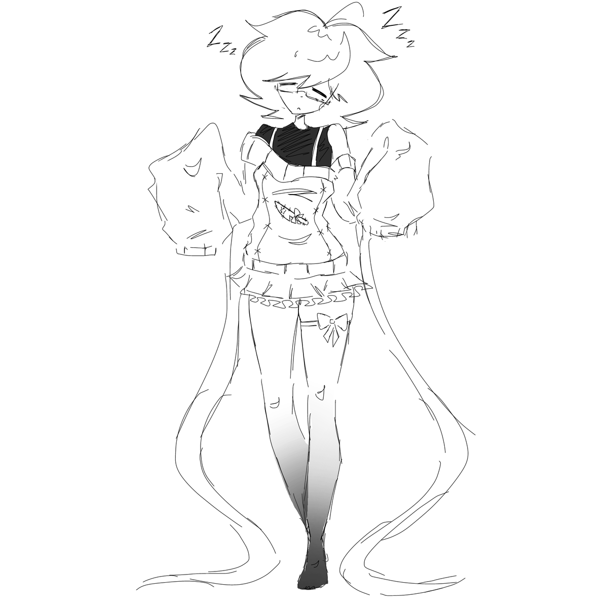 SyrupArtza's tweet photo. Syrup in different outfits 
Oc fact: Syrup sleeps standing up https://t.co/hQrWiYSuzu