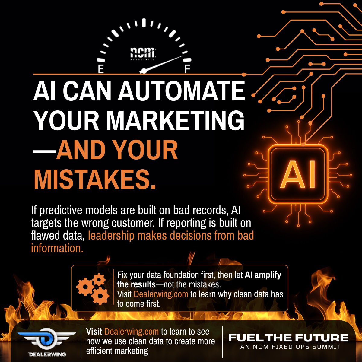 cactussky's tweet photo. AI can automate your marketing—and your mistakes. Fix your data foundation first. Visit https://t.co/j4GdLZonYA #NCMFixedOpsSummit #DealerWing #AIinAuto #AutomotiveMarketing #FixedOps #DataQuality #DealerMarketing #AutomotiveIndustry https://t.co/lKIIbYSDLo
