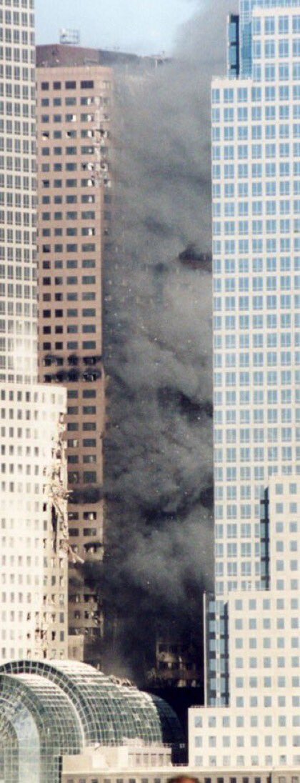 batterystapler's tweet photo. @arabsah707 @becka_thompson Debris from the north tower collapse caused massive damage, and fire raged uncontrolled for hours. The idea that no fire was reported is ridiculous. https://t.co/FCriwPrI1w