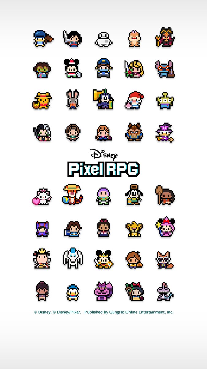 PixelRPG_jp's tweet photo. ／
#ピクアル
オリジナル壁紙
プレゼント🎁
＼

ここまで遊んでくださったユーザー様へ感謝の気持ちを込めて、各ゲームワールドに登場したキャラクターたちの8bit版壁紙をプレゼント✨

ぜひ画像をダウンロードして、ご自身のパソコンやスマートフォンでお使いください！

※オリジナル壁紙は、10/7(水) 15:00頃(JST)までダウンロードすることが可能です。

#ディズニーピクセルRPG #DisneyPixelRPG #Disney