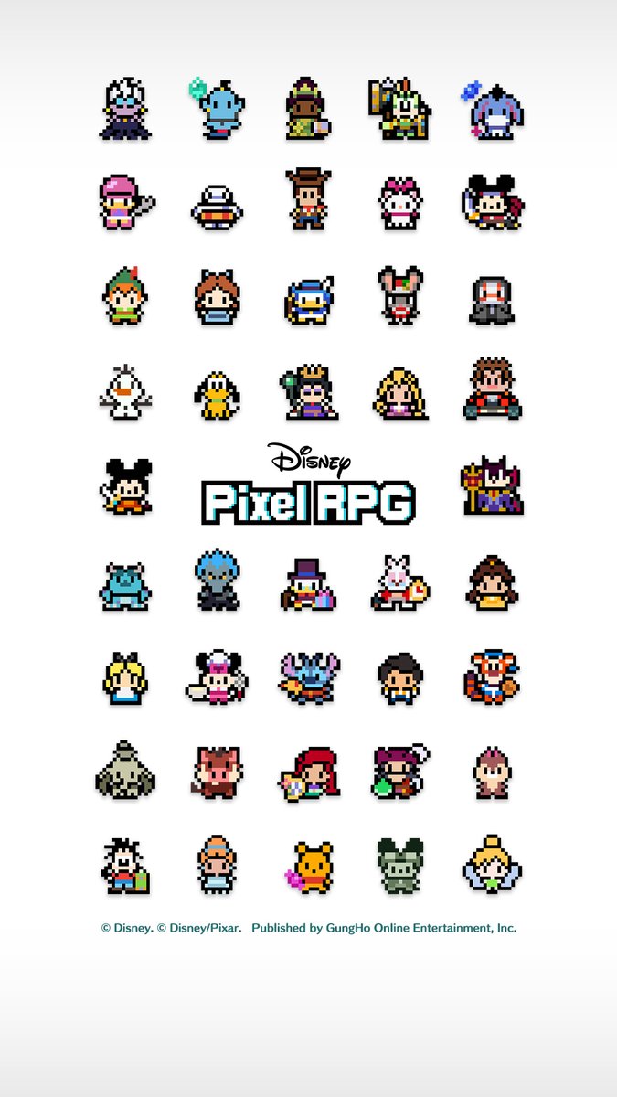 PixelRPG_jp's tweet photo. ／
#ピクアル
オリジナル壁紙
プレゼント🎁
＼

ここまで遊んでくださったユーザー様へ感謝の気持ちを込めて、各ゲームワールドに登場したキャラクターたちの8bit版壁紙をプレゼント✨

ぜひ画像をダウンロードして、ご自身のパソコンやスマートフォンでお使いください！

※オリジナル壁紙は、10/7(水) 15:00頃(JST)までダウンロードすることが可能です。

#ディズニーピクセルRPG #DisneyPixelRPG #Disney