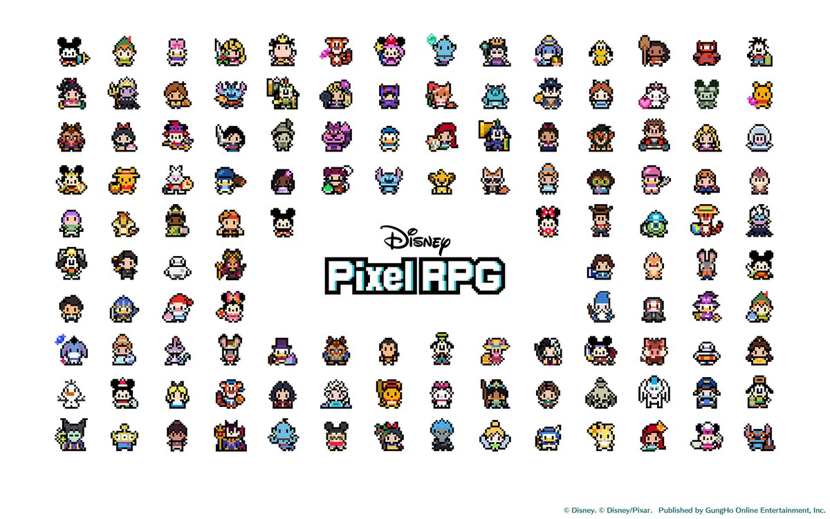 PixelRPG_jp's tweet photo. ／
#ピクアル
オリジナル壁紙
プレゼント🎁
＼

ここまで遊んでくださったユーザー様へ感謝の気持ちを込めて、各ゲームワールドに登場したキャラクターたちの8bit版壁紙をプレゼント✨

ぜひ画像をダウンロードして、ご自身のパソコンやスマートフォンでお使いください！

※オリジナル壁紙は、10/7(水) 15:00頃(JST)までダウンロードすることが可能です。

#ディズニーピクセルRPG #DisneyPixelRPG #Disney
