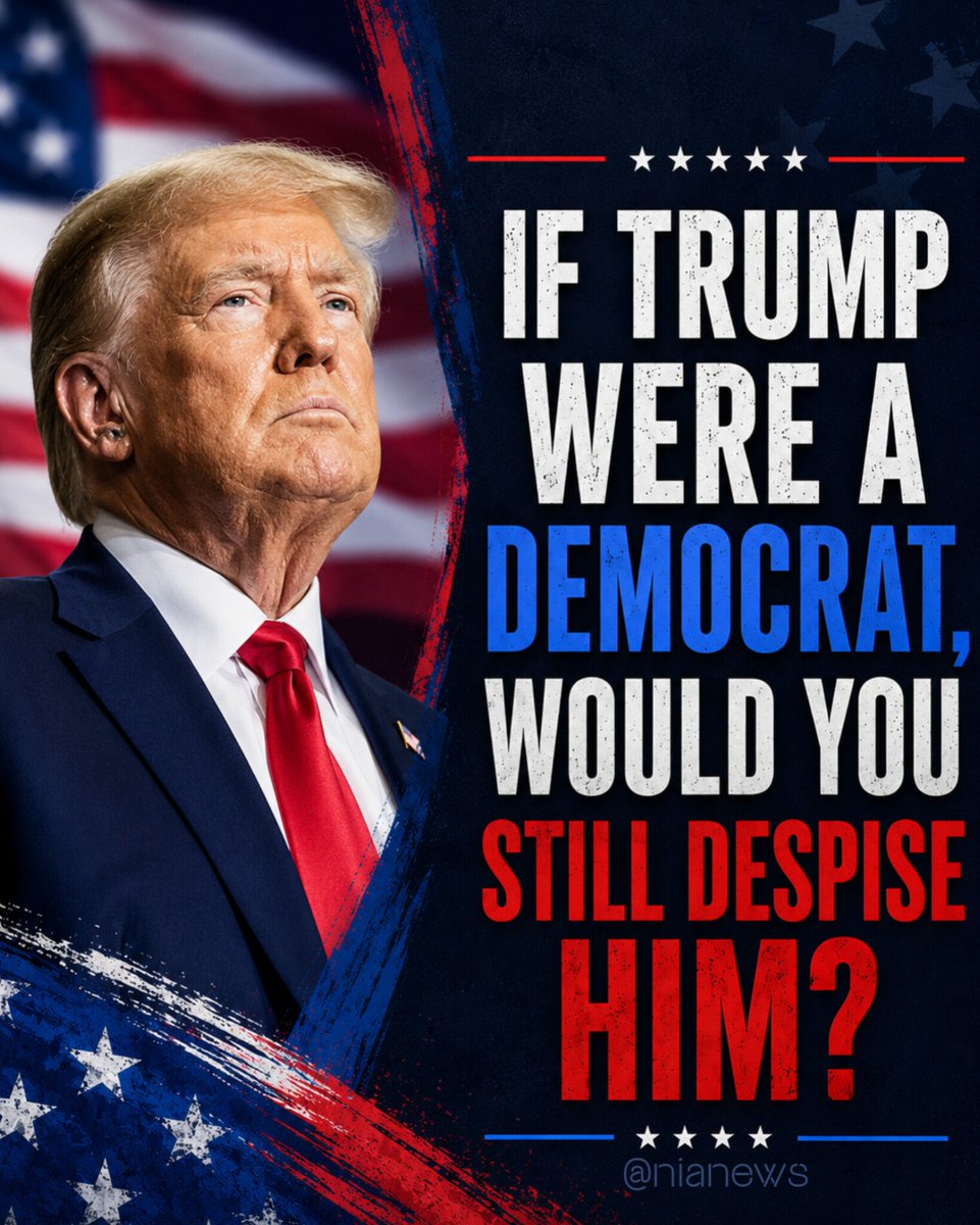 FanNia4848's tweet photo. If Trump were a DEMOCRAT, would you still Despise him?
🅰️Yes
🅱️No
And why you despise him, he's Our president!..there's no point! https://t.co/EkbqRSsMM9