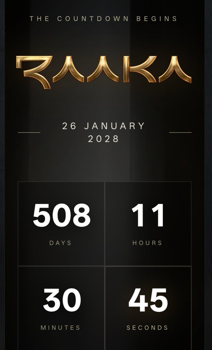 TeaTimeTelugu's tweet photo. SHOCKING UPDATE
🚨 Allu Arjun’s #RAAKA is reportedly locked for a January 26, 2028 release! 🗓️🔥 The film is said to be targeting a 5-day extended Republic Day weekend, making the release date a major surprise! ❤️🔥
#RAAKA #AlluArjun #Raaka2028 #January26th #RepublicDay #AlluArjunNext #PanIndiaFilm #Tollywood #TeluguCinema #TeaTimeTelugu