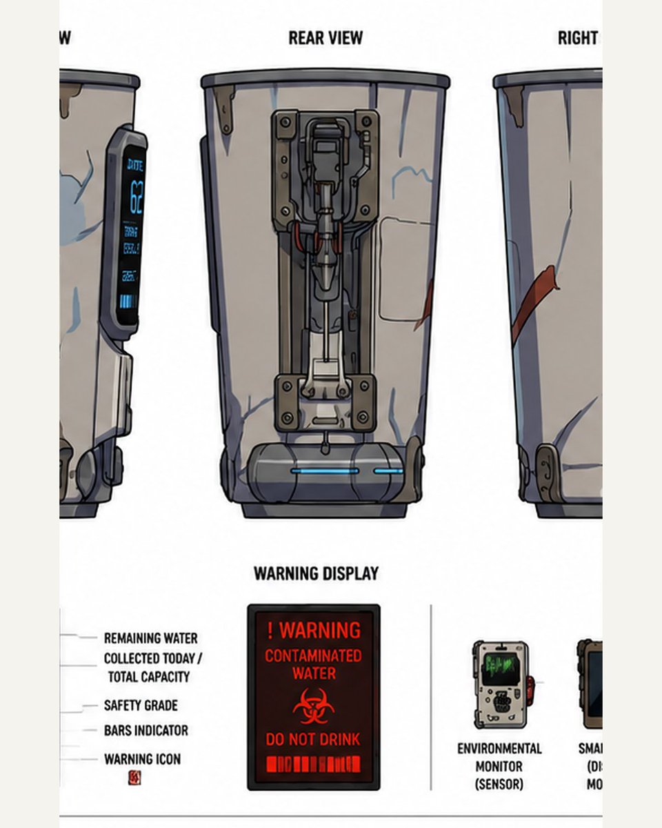 ZanzouMoment's tweet photo. It does not measure how much water there is.
It measures how much you are allowed.

Personal Water Cup
WATER LEVEL     62%
TODAY            0.62L / 1.00L
GRADE           5

FIELD ITEM 002
#worldbuilding #conceptart https://t.co/L1Cc83SBJz