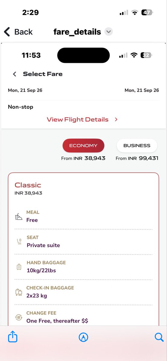 janaktoprani's tweet photo. @airindia No news from ur team.  Only customer care bot goes on sending the same reply.  No response from ur nodal officer nor appellate authority Why do u mislead the customers by offering private suite before booking and not honouring that offer post booking @airsewa_MoCA @AirSewaIndia https://t.co/ymigM93U7Q