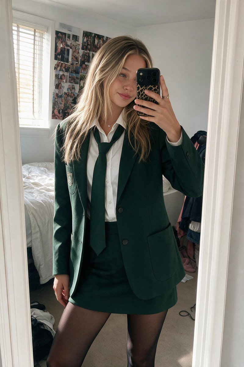 Lily_Bennett08's tweet photo. IT’S FRIDAY!

Apart from the dreaded double math &amp; sitting next to smelly Steve. 

How’s your day looking?👀

#blondeteen #mirrorselfie #school #friday #schooluniform https://t.co/P33PJJTnD5