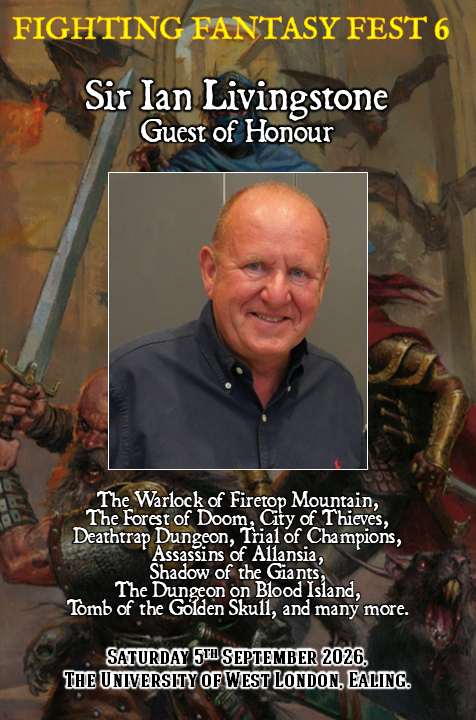 fightingfantasy's tweet photo. There's just one day to go until Fighting Fantasy Fest 6... https://t.co/jBeKQ5QEQV #fightingfantasy #gamebooks #FFFest2026 @Karlkop #pleaseshare https://t.co/9VU14SnK8d