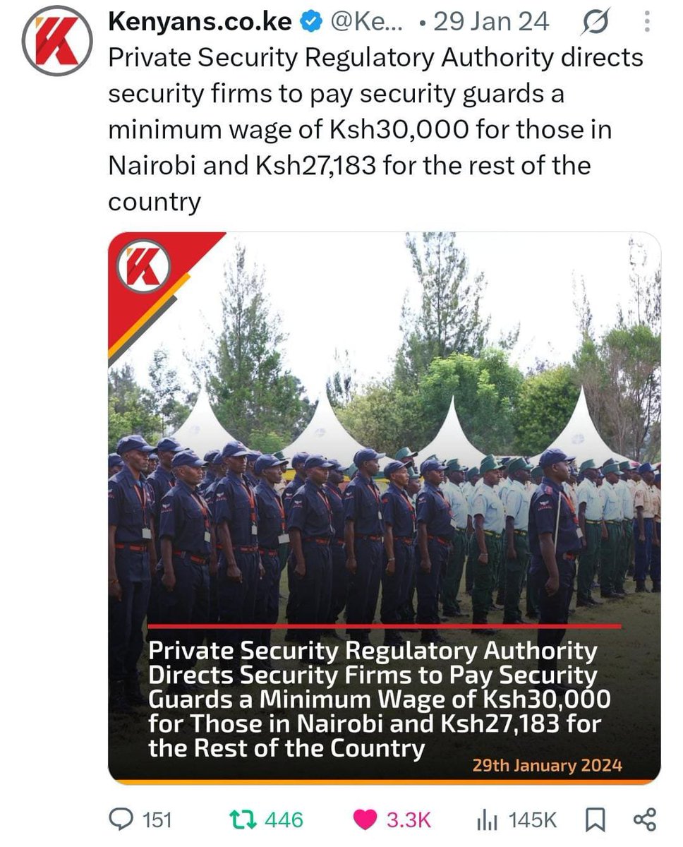 AffiliatesKenya's tweet photo. Every time you walk into a secure building, remember there is a guard behind that safety. These hardworking Kenyans deserve fair compensation for the responsibility they carry every single day. #PayGuards30K #minimumwageBill https://t.co/0AxLc8wGCN