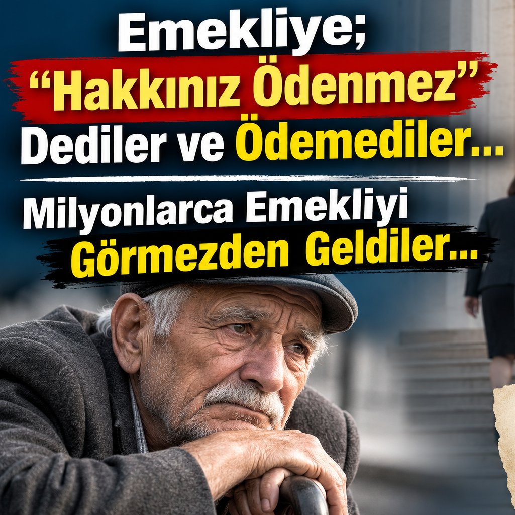 tued_1970's tweet photo. Emekliye; "Hakkınız Ödenmez" 
Dediler ve Ödemediler...   
Milyonlarca Emekliyi 
Görmezden Geldiler...  

#EmekliyiSefaleteTerkEttiler #5000KısmininHakkınıEzdiler https://t.co/JJP2niYNwO
