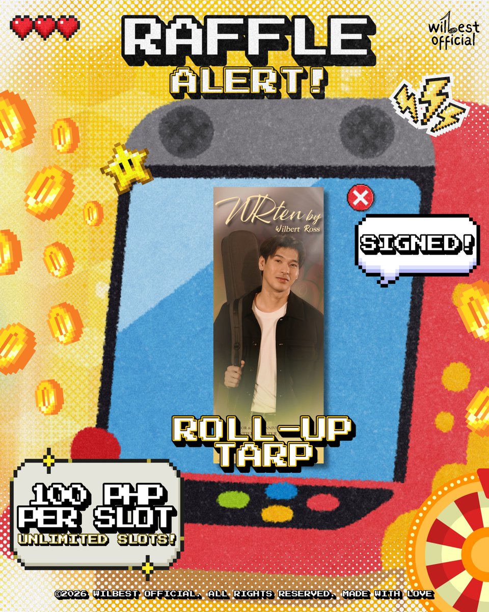 wilbest_ofc's tweet photo. SIGNED WILBERT ROSS ROLL-UP TARP 

Want a signed Wilbert Ross roll-up tarp to add to your collection? THIS IS YOUR SIGN! 

🎟️ ₱100 PER SLOT
🔥 UNLIMITED SLOTS!

The more slots you get, the more chances to have this exclusive signed Tarp!

Don’t miss your chance to take home something signed by Wilbert himself! 

📅 Registration is open until SEPTEMBER 9 only!

🔗 Register here: 
https://t.co/FVYLFYoRXm

Secure your slots before the deadline! 💛l