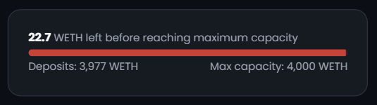 Sentinel_codes's tweet photo. Thank you for the strong support @LiquityProtocol family!

Our @ipor_io Fusion vault just reached max capacity again 🔥

Just 22.7 $ETH room left, 

Check out the vault at: https://t.co/pudJSU8FBN https://t.co/G34EMtqBbl